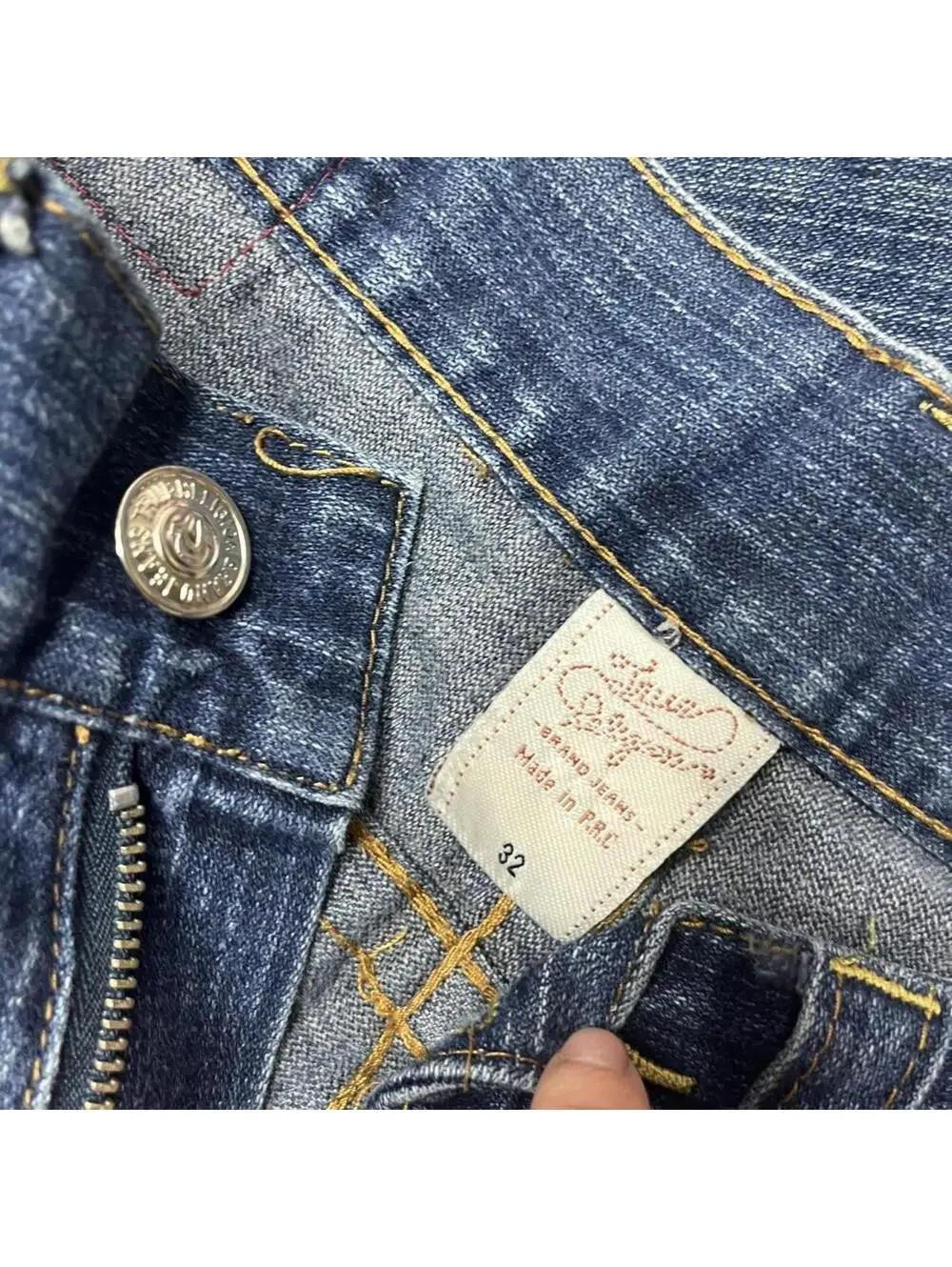 True Religion wide leg jeans painted pockets